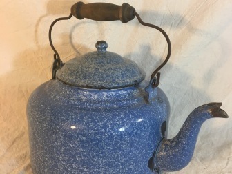 Vintage enamelware kettle