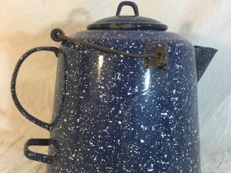 Vintage enamelware kettle